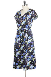 Elyzza London Floral Print Flare Dress with Belt