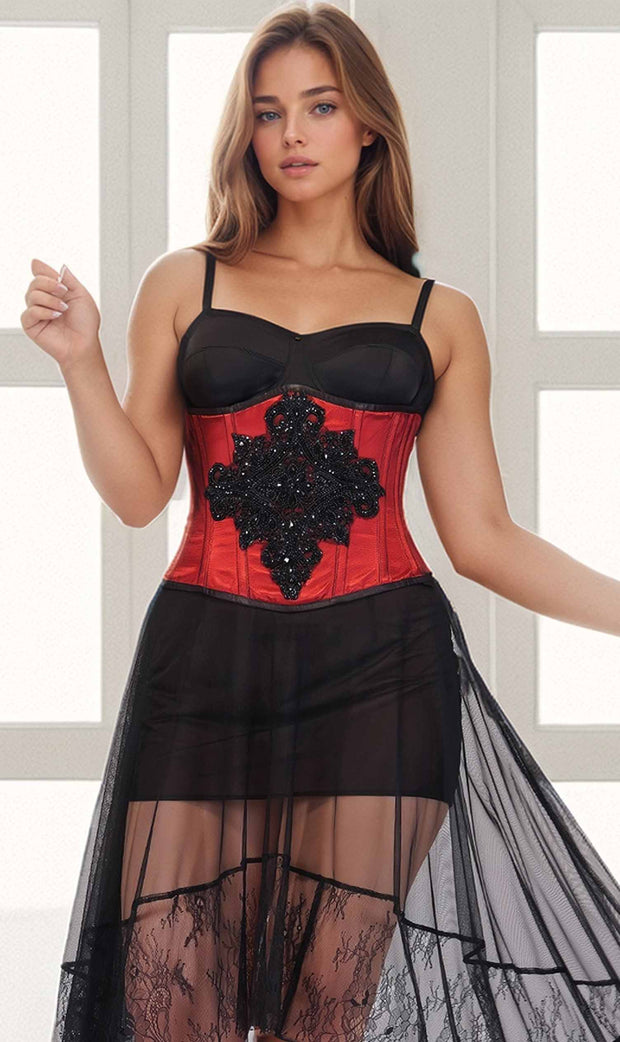 Joy Embroidered Lace Overlay Couture Corset