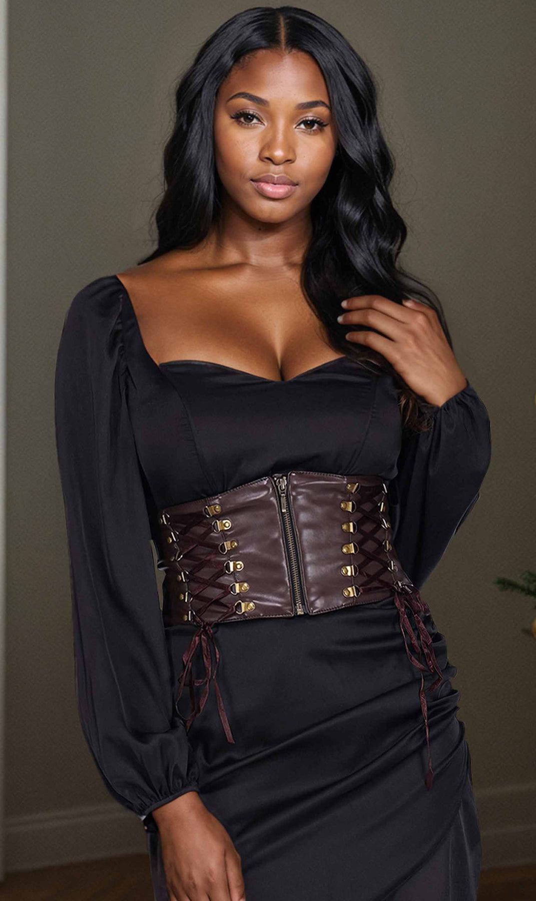 Get stylish look in Brown corset belt