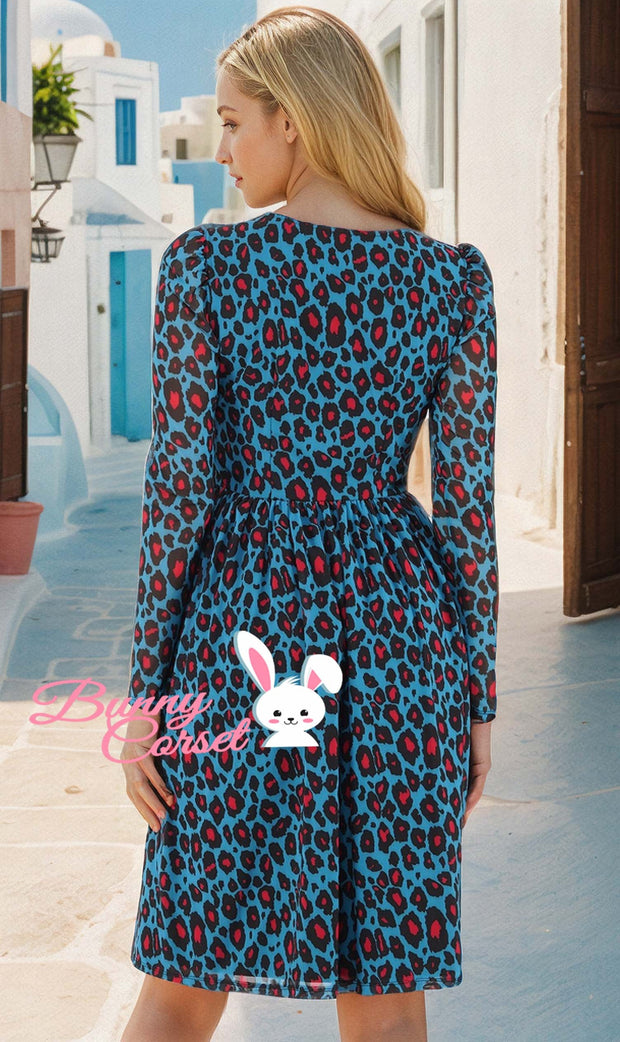 Aisling Leopard Printed Mesh Dress