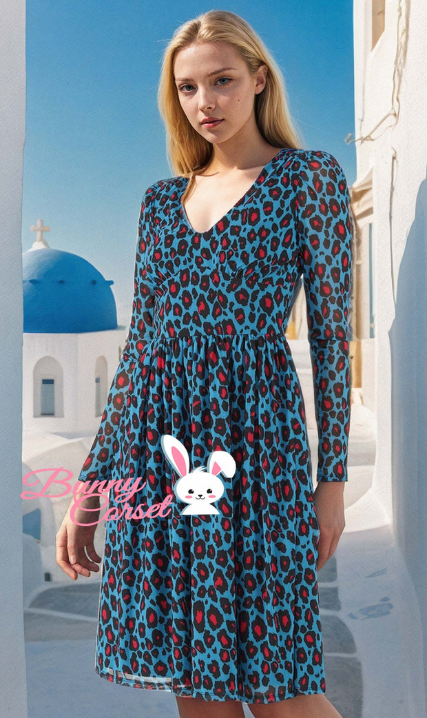 Aisling Leopard Printed Mesh Dress