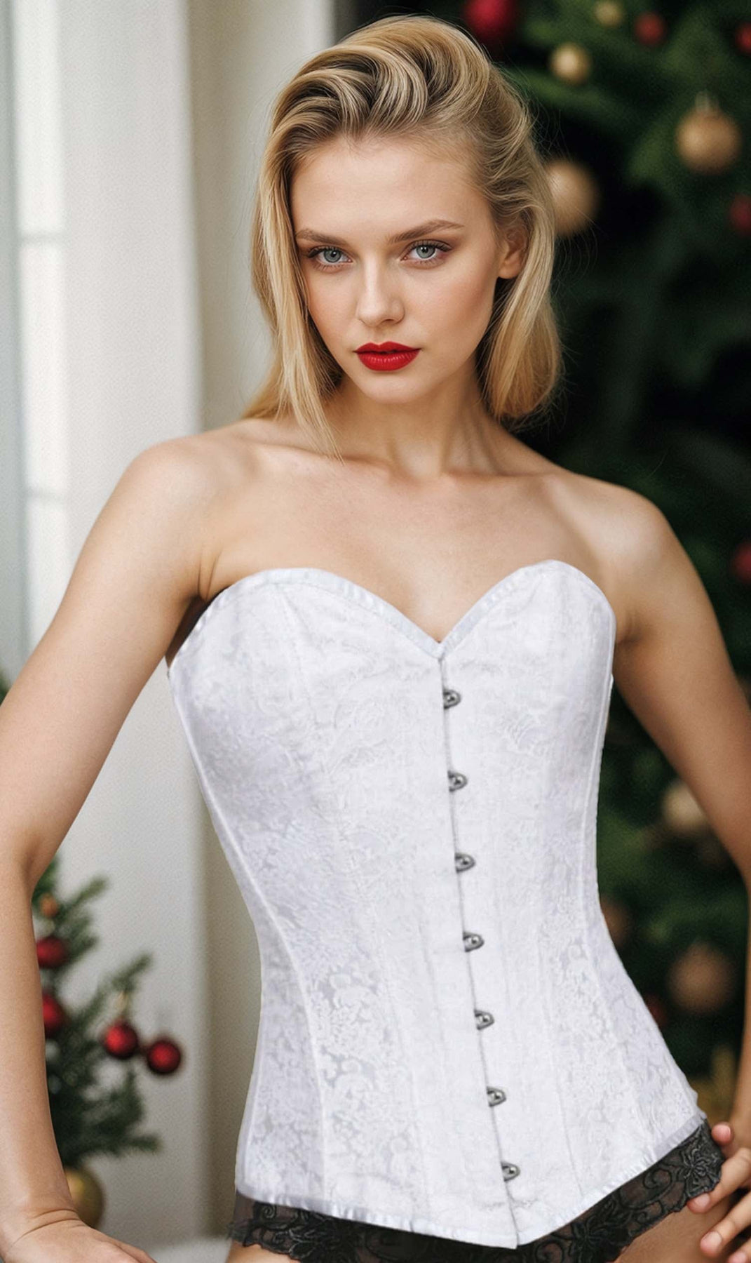 Buy LACY WHITE BONING-DETAIL CORSET for Women Online in India
