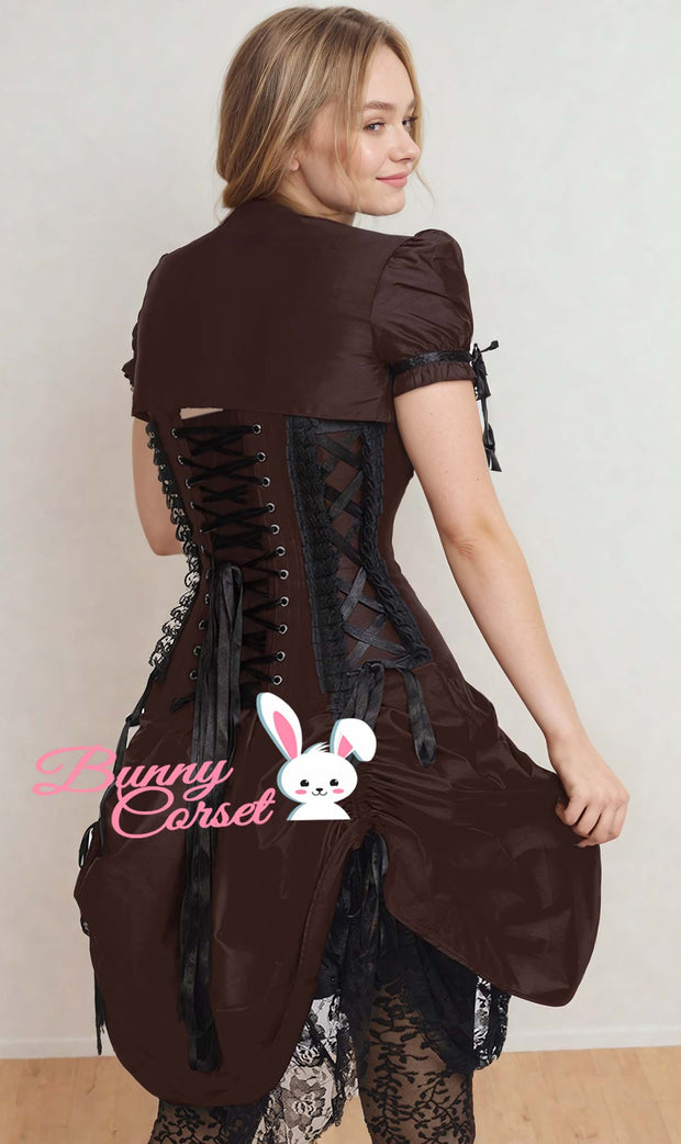 Roswell Custom Made Victorian Inspired Brown Corset Dress with Bolero