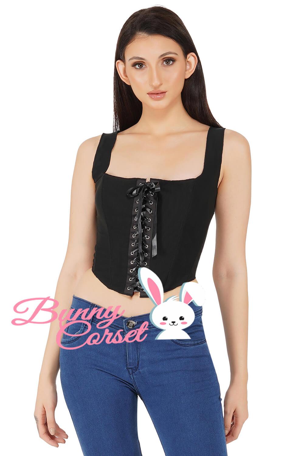 This corset top is of high quality mesh material. The corset top