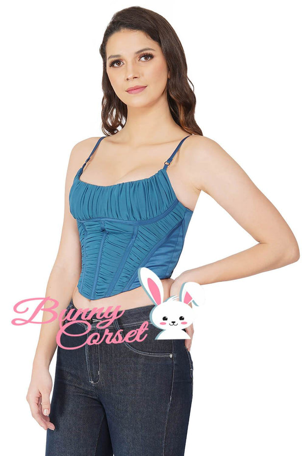 Lace up with our new Blue Mesh Corset Top