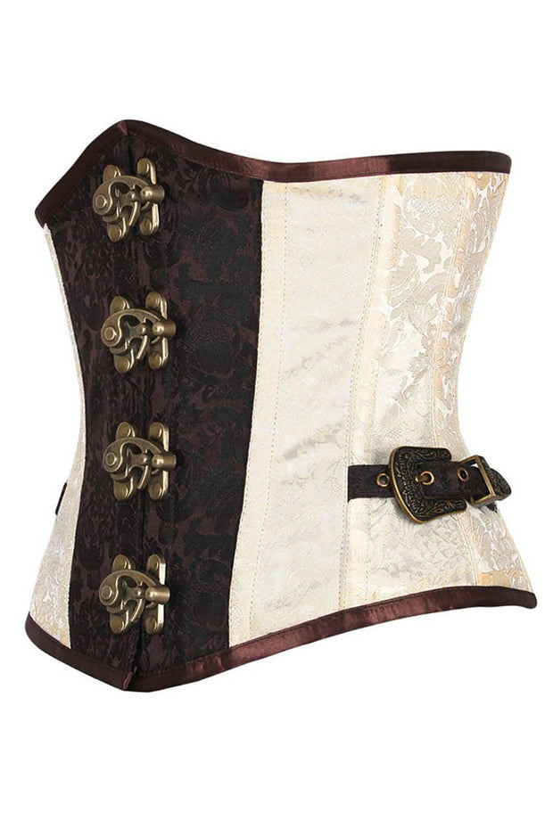 Underbust Corset, Steampunk Corset, Corset with Clasp Opening