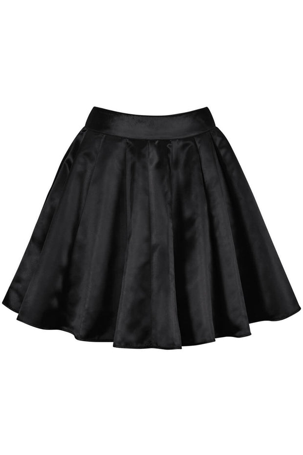 Danice Custom Made Black Pleated Flared Skirt