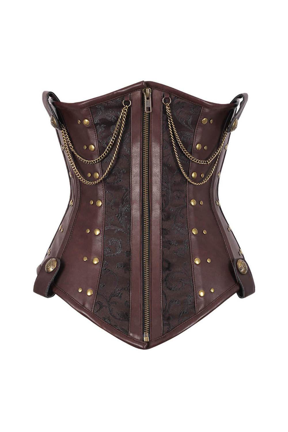 Plus size brown corset - Over Bust Steampunk Corset – Miss Leather