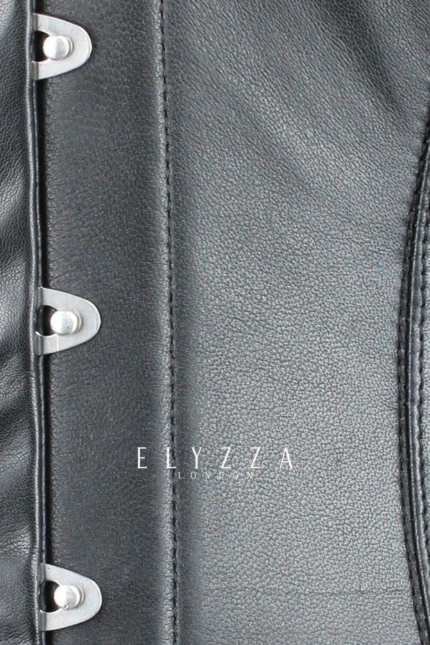 Edwardian Custom Made Long Line Leather Corset (ELC-401)