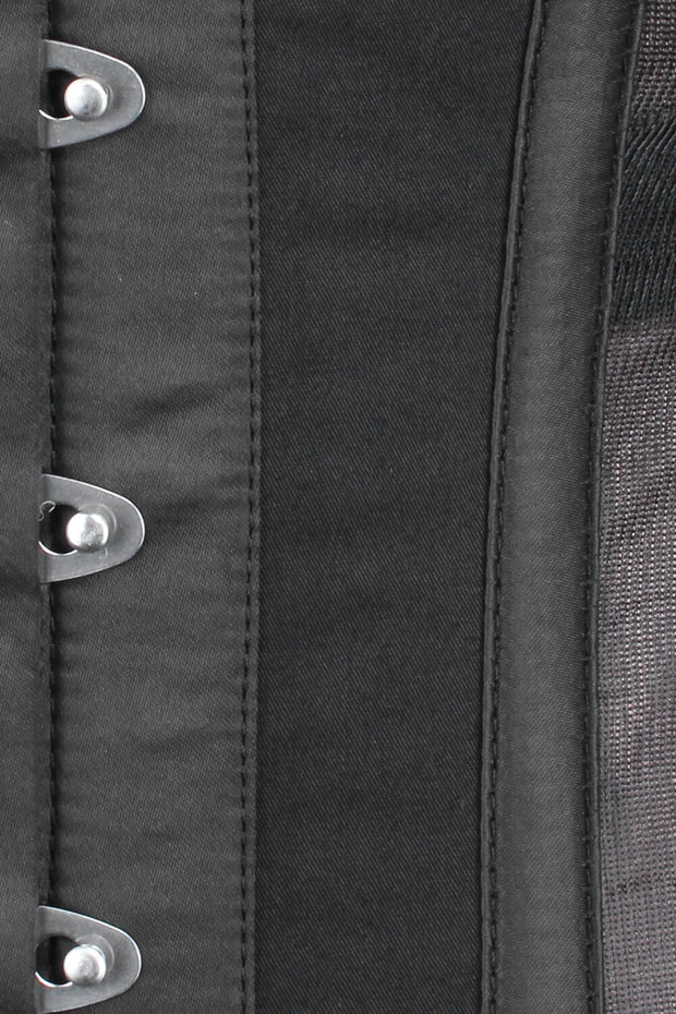 Mesh with Cotton Custom Made Black Waist Reducing Corset (ELC-102)