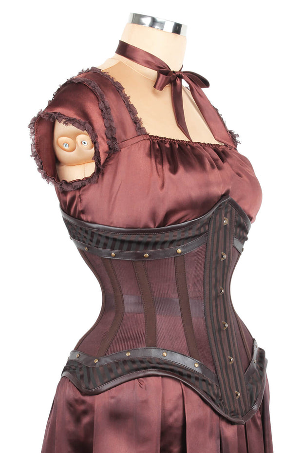 Mesh with Brocade Steampunk Corset (501)