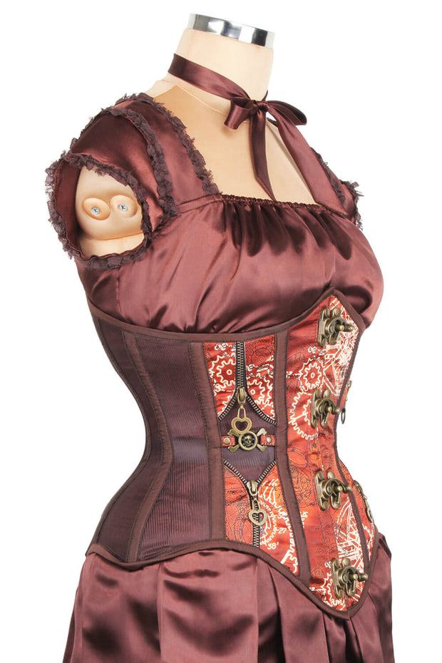 Steampunk Mesh with Printed Satin Corset (ELC-501)