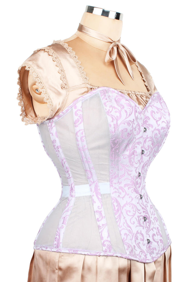 Mesh with Brocade Custom Made Waist Training Corset (ELC-701)
