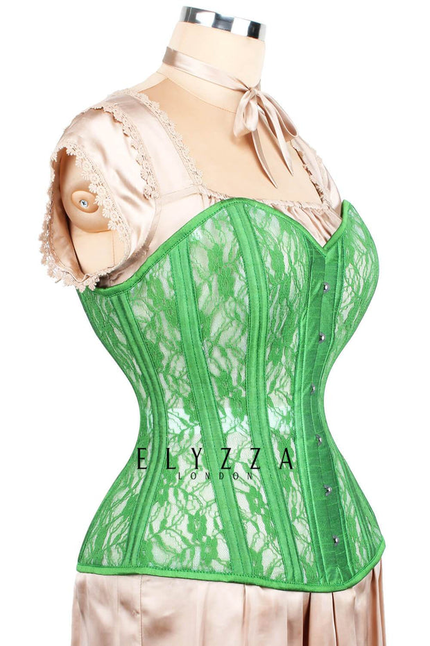 Mesh with Lace Overlay Waist Training Corset (ELC-701)