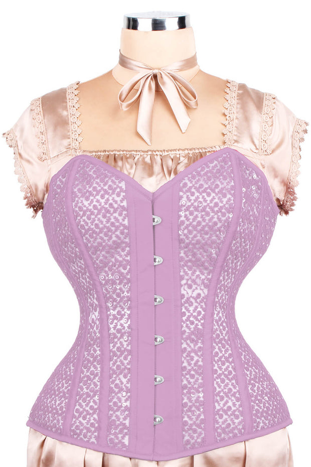 Mesh with Lace Overlay Waist Reducing Corset (ELC-701)