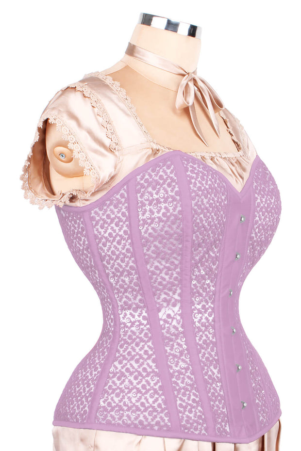 Mesh with Lace Overlay Waist Reducing Corset (ELC-701)