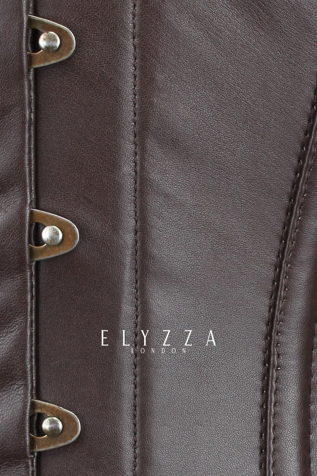Overbust Waist Reducing Leather Corset (ELC-301)