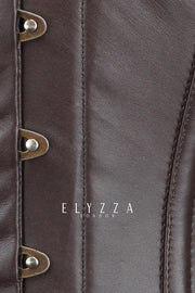 Overbust Custom Made Waist Reducing Leather Corset (ELC-301)