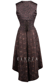Steampunk Printed Corset Dress with Shrug