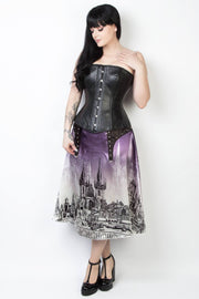 Printed Gothic Skirt with Detachable Belt