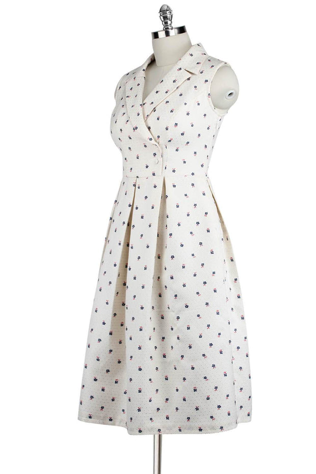 Elyzza London 1950s Surplice Neck Pleated Flare Dress