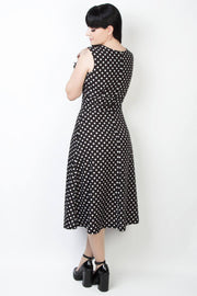 Elyzza London 1950s Style Sleeveless Polka Print Dress