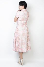 Elyzza London Floral Print Collar Flared Dress