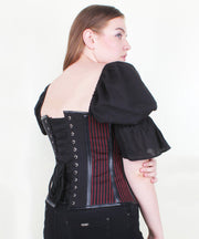 Adleigh Cotton Red Stripe Overbust Corset