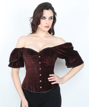 SOLD OUT - Emry Brown Velvet Overbust Corset