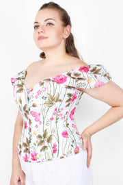 Lakelyn Overbust Floral Print Corset