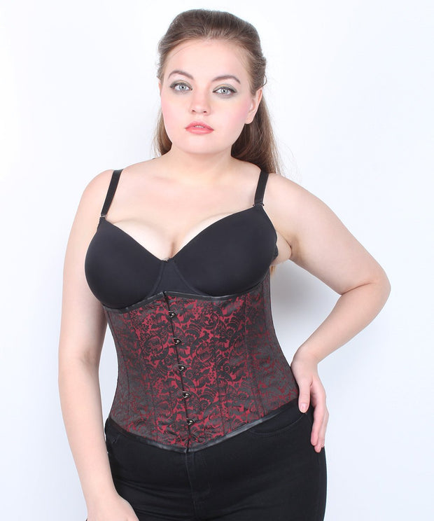 SOLD OUT - Alura Maroon Brocade Underbust Corset