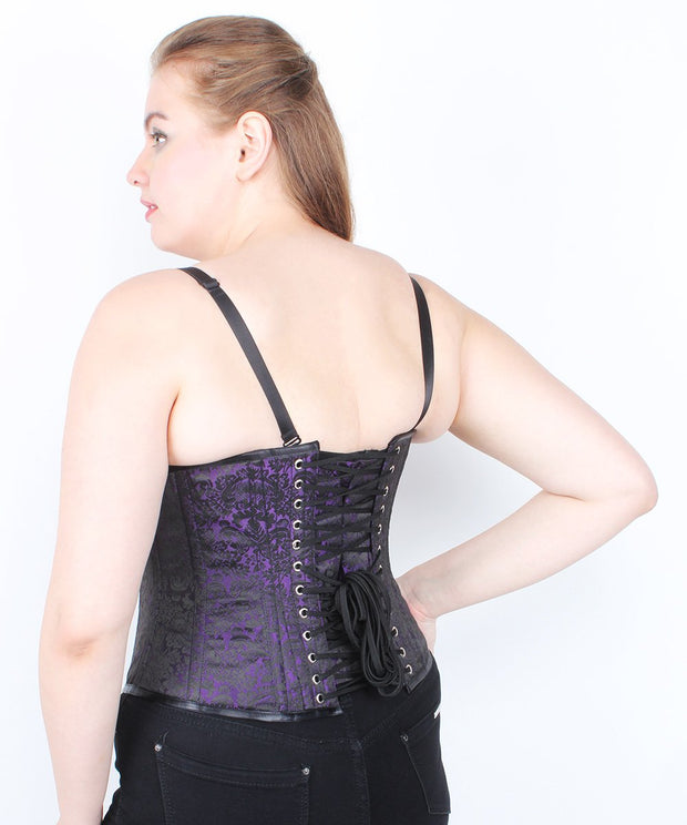 SOLD OUT - Baylor Purple Brocade Underbust Corset