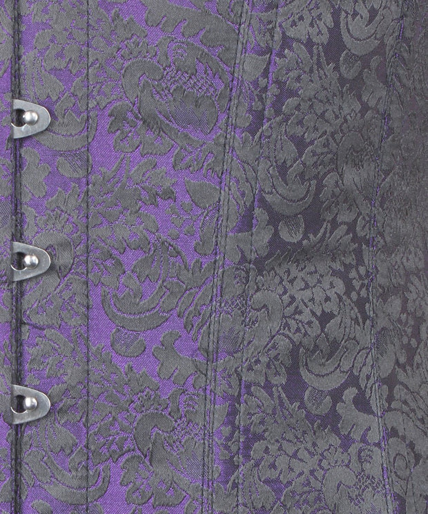SOLD OUT - Baylor Purple Brocade Underbust Corset