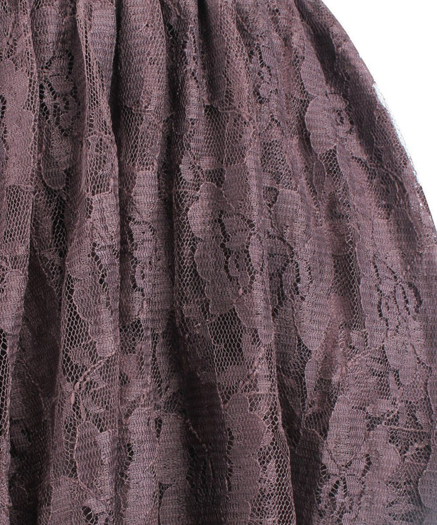 Joan Custom Made Brown Lace Gothic Skirt