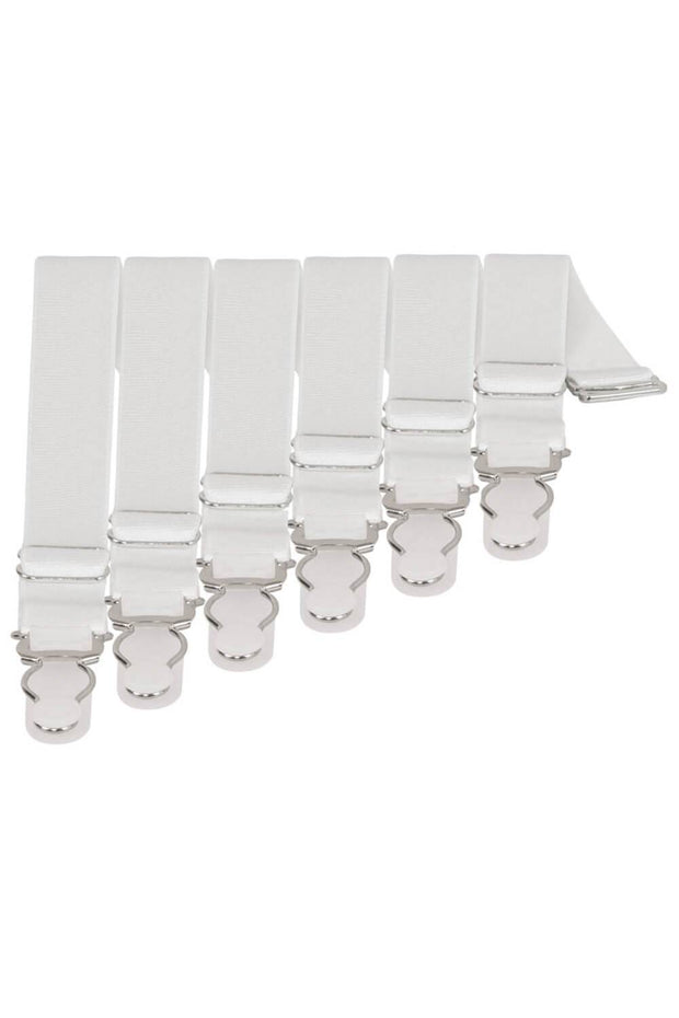 6 x Steel Suspender Clips in White