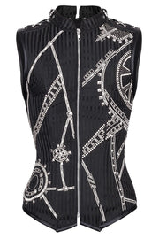 Dirk Custom Made Steampunk Embroidered Black Men's Corset