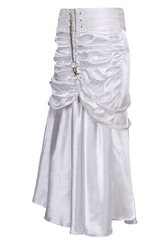 Maya White Gothic Ruched Skirt