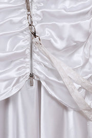 Maya Custom Made White Gothic Ruched Skirt