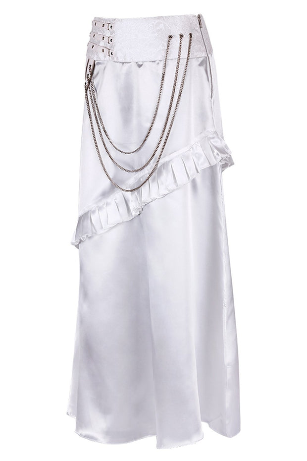Roux Custom Made White Layered Skirt