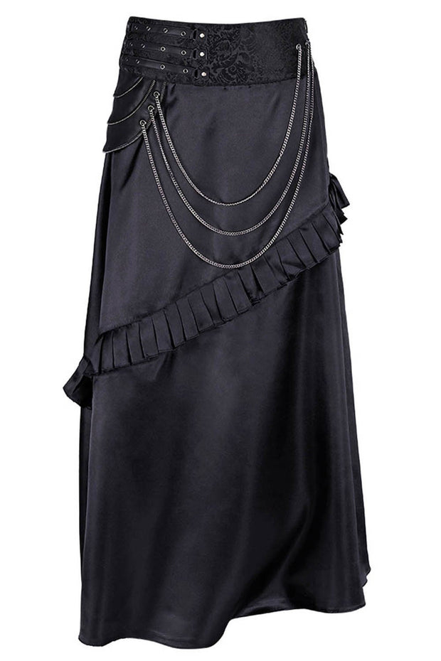 Rowland Custom Made Black Steampunk Layered Skirt