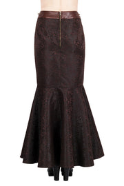 Haman Brown Steampunk Ruffle Skirt