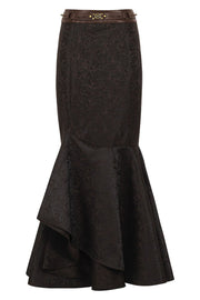 Haman Brown Steampunk Ruffle Skirt