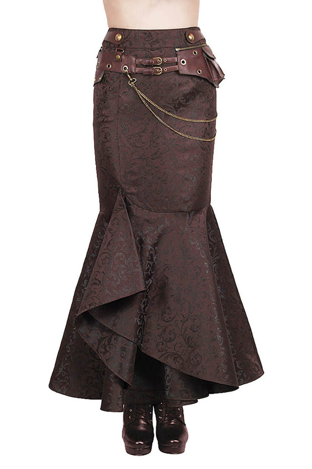 Haleema Long Ruffled Steampunk Skirt