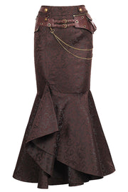 Haleema Long Ruffled Steampunk Skirt