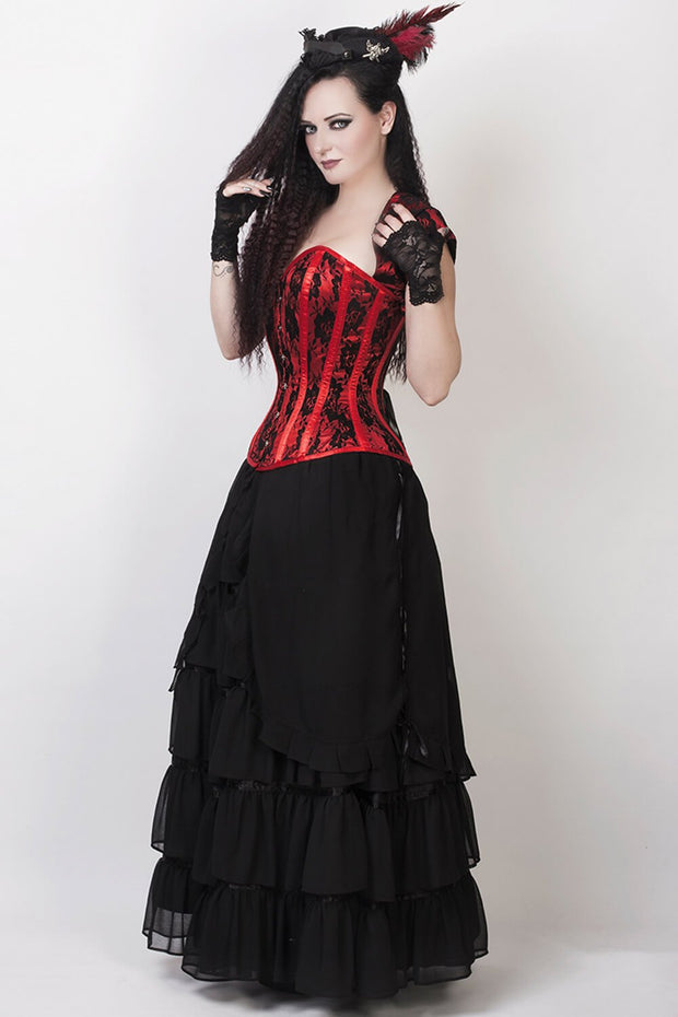 Caelius Black Long Victorian Inspired Skirt