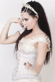Cadmus White Underbust Corset with Lace Frill