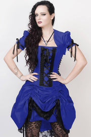 Lesleigh Custom Made Victorian Inspired Blue Corset Dress with Bolero