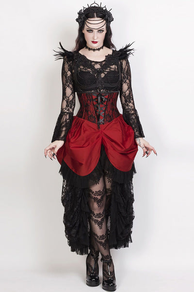 Laureen Custom Made Burgundy Burlesque Underbust Corset Dress