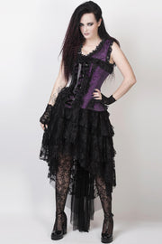 Caelan Custom Made Victorian Inspired Corset Dress in Purple and Black
