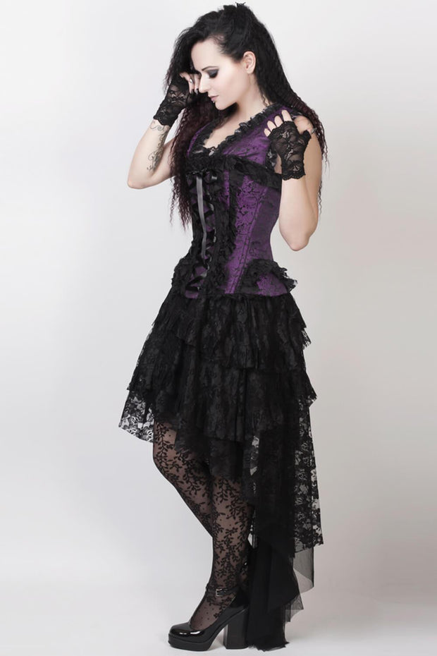 Caelan Custom Made Victorian Inspired Corset Dress in Purple and Black